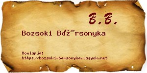 Bozsoki Bársonyka névjegykártya